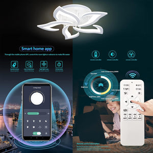 Ceiling Light Dimmable Modern Embedded LED Chandelier Metal Acrylic Petal Ceiling Ceiling Light, Suitable for Living Rooms, Bedrooms, Children'S Rooms, Etc.23.8″/35W/5 Heads……