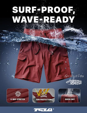 Men'S Swim Trunks, Quick Dry Swimming Beach Board Shorts, Lightweight Swimwear Bathing Suits with Pockets