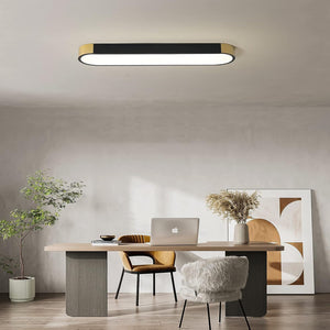 Dimmable LED Ceiling Lights Modern Acrylic Linear LED Ceiling Lamp 2.3FT Semi Flush Mount Wraparound Shape Lighting Fixture with Remote Control for Kitchen Dining Living Room (36W/3000-6500K)