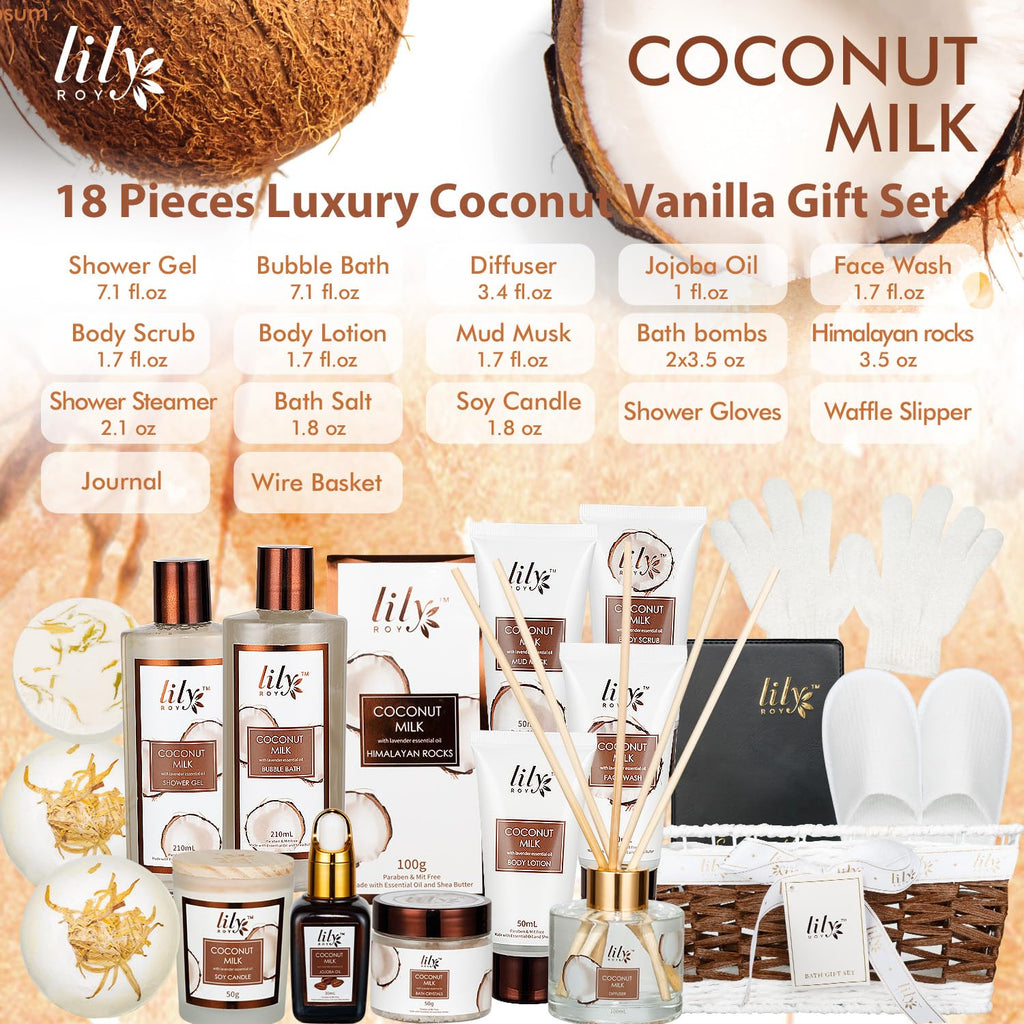 Gifts for Women Gift Basket for Women–18Pcs Bath and Body Gift Set for Mom Spa Basket Set Spa Kit Bath & Body Gifts Set | Self Care, Birthday, Christmas, Mothers Day Bath Gift Baskets Set for Her