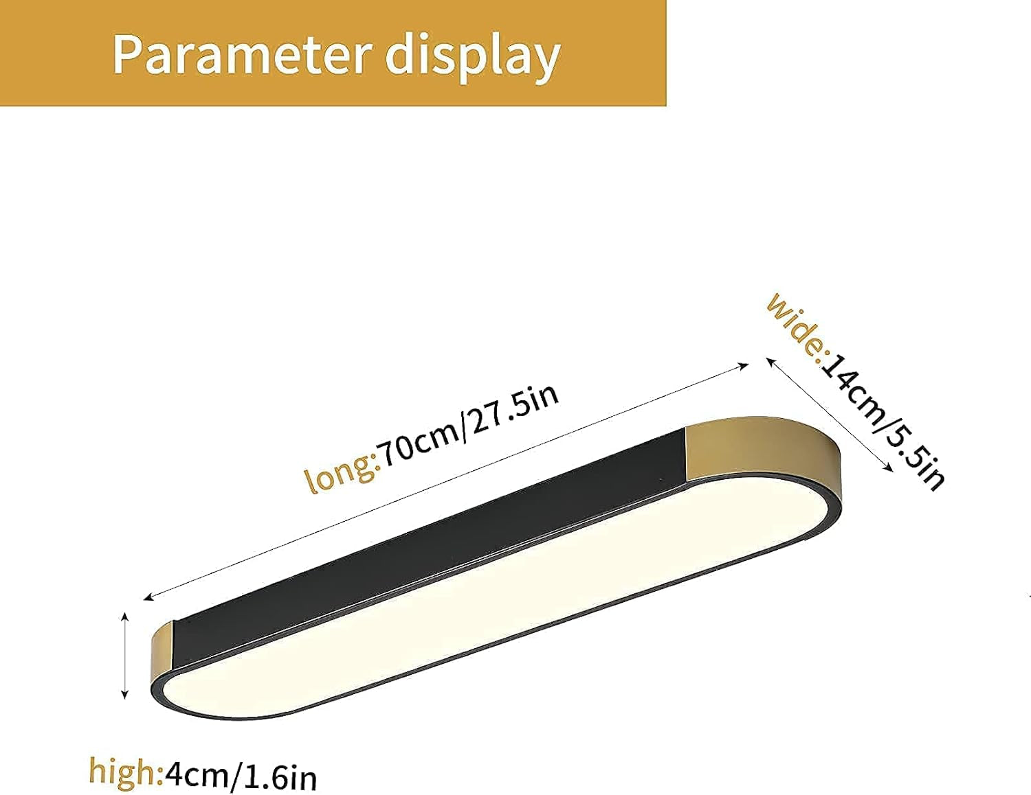 Dimmable LED Ceiling Lights Modern Acrylic Linear LED Ceiling Lamp 2.3FT Semi Flush Mount Wraparound Shape Lighting Fixture with Remote Control for Kitchen Dining Living Room (36W/3000-6500K)