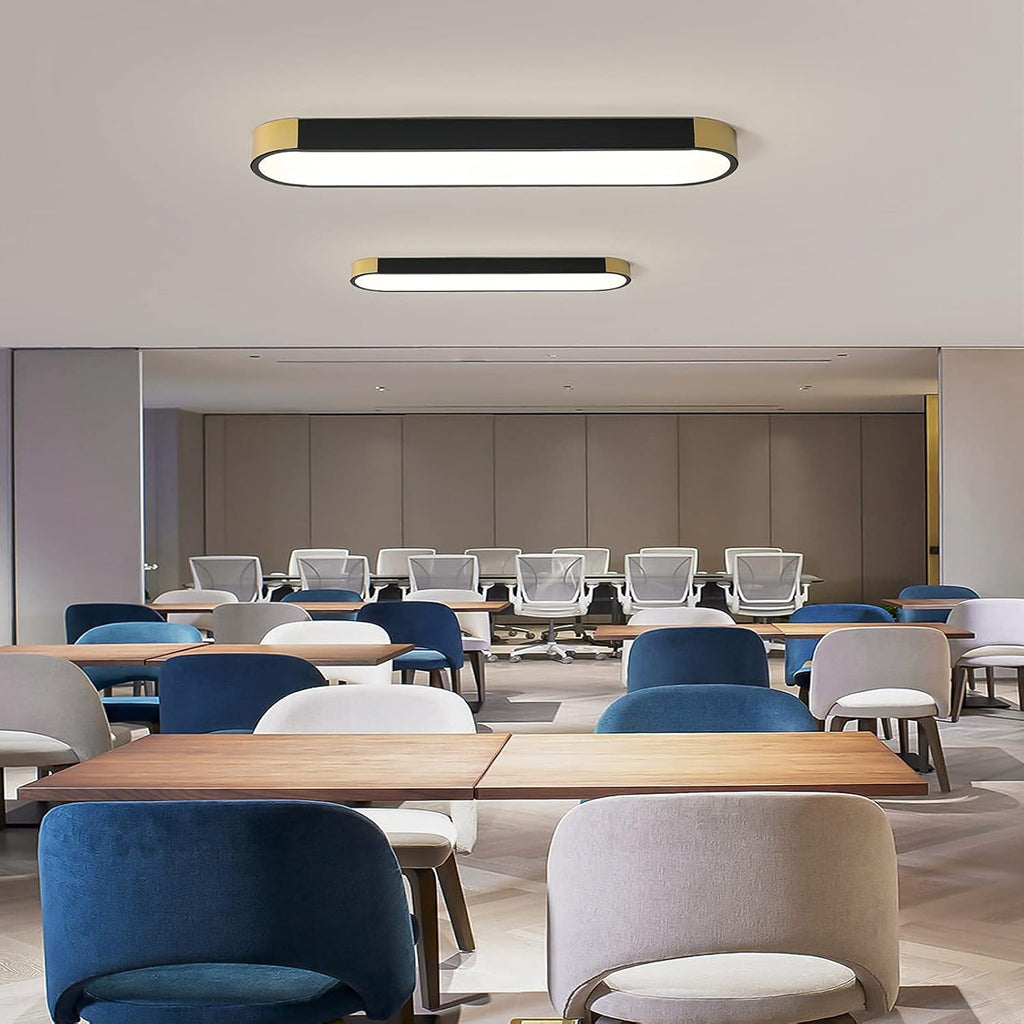 Dimmable LED Ceiling Lights Modern Acrylic Linear LED Ceiling Lamp 2.3FT Semi Flush Mount Wraparound Shape Lighting Fixture with Remote Control for Kitchen Dining Living Room (36W/3000-6500K)