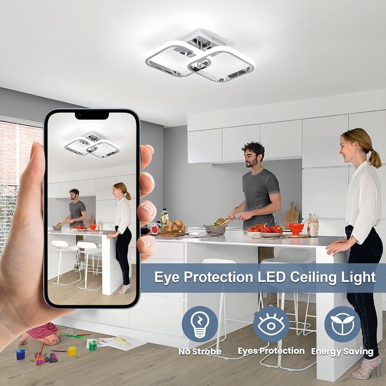 Lamparas De Techo LED Modernas Interior Para Cocina Sala Dormitorio Baño 6000K