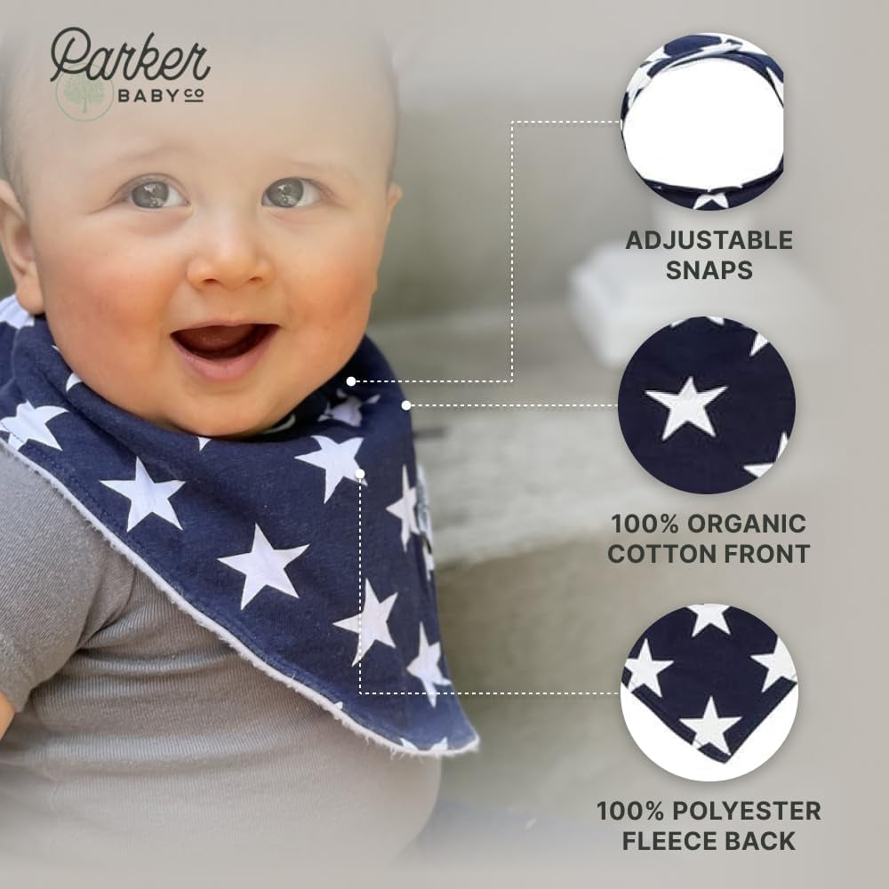 Parker Baby Bandana Drool Bibs 4 Pack Baby Bibs for Boys, Girls, Unisex