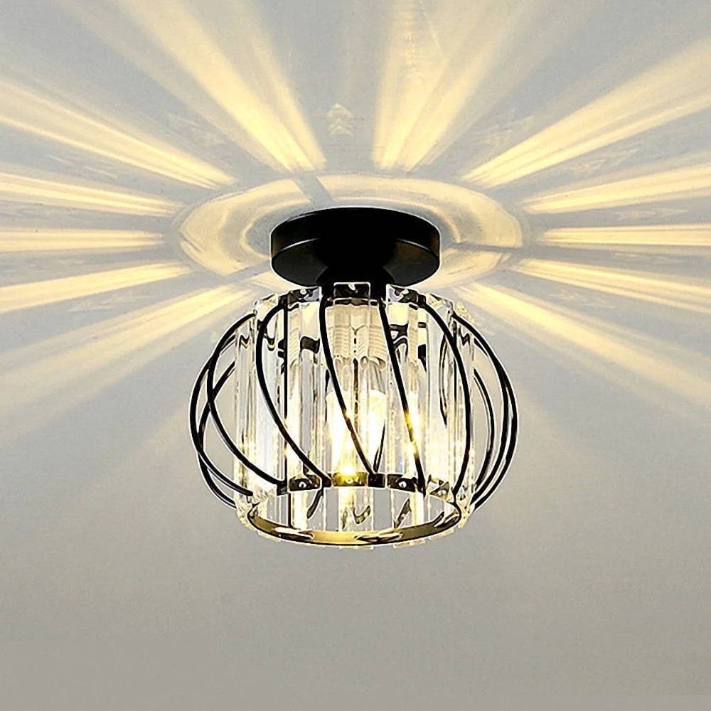 Semi Flush Mount Ceiling Light,Industrial Metal Cage Ceiling Lamp Fixture Modern Flush Mount Ceiling Light,For Hallway Porch Kitchen Bathroom