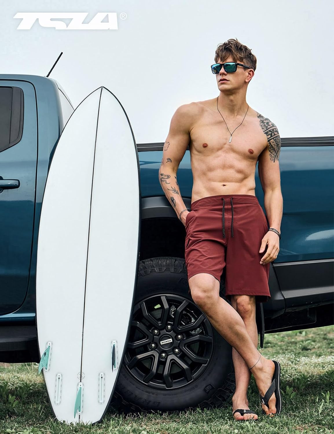 Men'S Swim Trunks, Quick Dry Swimming Beach Board Shorts, Lightweight Swimwear Bathing Suits with Pockets