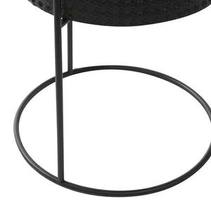 23 In., 19 In., and 15 In. Large Black Metal Indoor Outdoor Woven Planter with Removeable Stands (3- Pack)