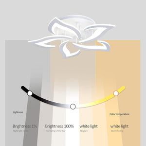 Ceiling Light Dimmable Modern Embedded LED Chandelier Metal Acrylic Petal Ceiling Ceiling Light, Suitable for Living Rooms, Bedrooms, Children'S Rooms, Etc.23.8″/35W/5 Heads……