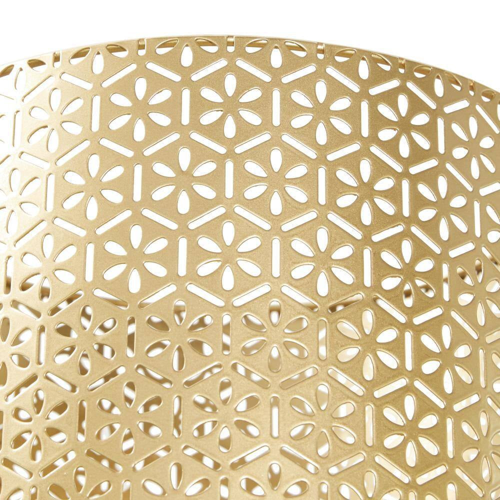 15 In., and 14 In. Medium Gold Metal Indoor Outdoor Planter with Removable Stand (2- Pack)